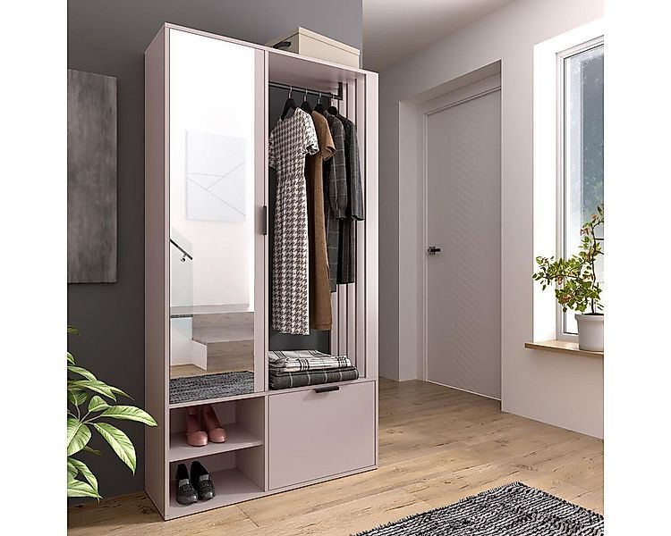 Compleo Garderobenschrank mit Spiegel, Schuhregal und Kleiderstange, Modern günstig online kaufen