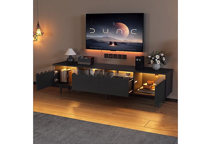 STILVORA Lowboard TV-Schrank mit 6 Stützbeinen,TV-Ständer mit 2 Schubladen& günstig online kaufen