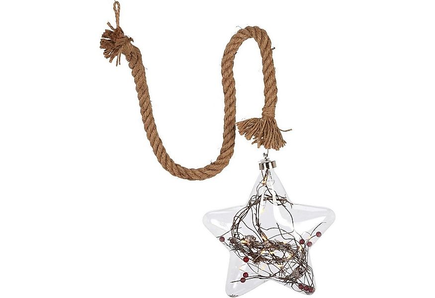 Koopman LED Dekolicht Hängedeko Glasstern LED, LED, Weihnachtsstern günstig online kaufen