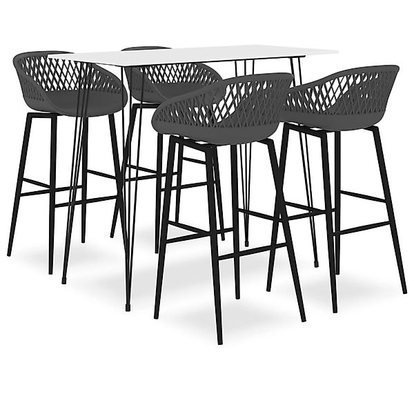vidaXL 5-tlg. Bar-Set Weiß und Grau Modell 1 günstig online kaufen