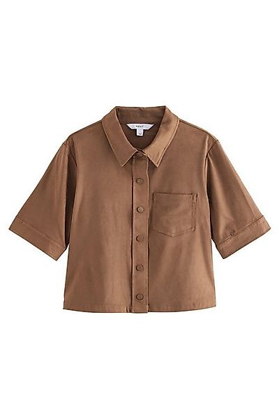 Next Kurzarmhemd Kurzärmeliges Hemd aus Velourskunstleder (1-tlg) günstig online kaufen