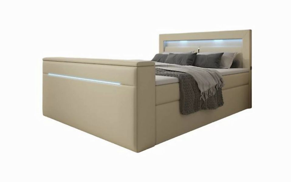 Luxusbetten24 Boxspringbett Repos, mit TV Lift, USB und LED günstig online kaufen