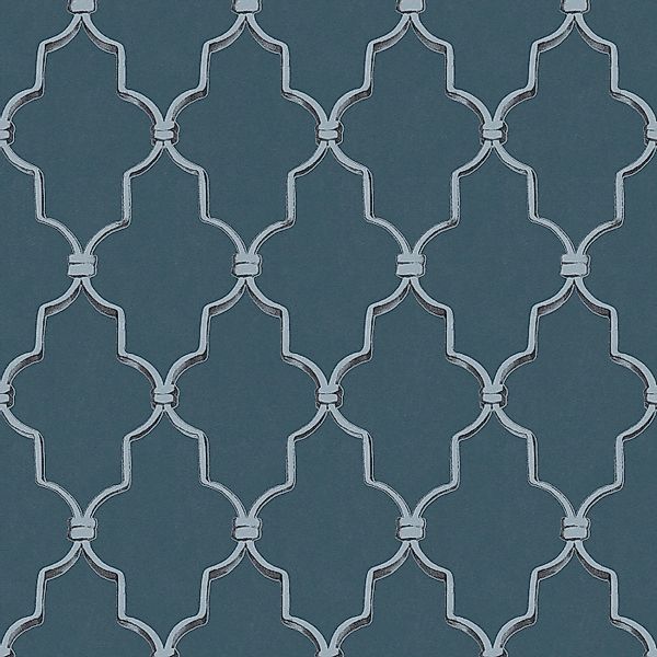 Bricoflor Orientalische Tapete in Dunkelblau Orient Vliestapete in Petrol f günstig online kaufen