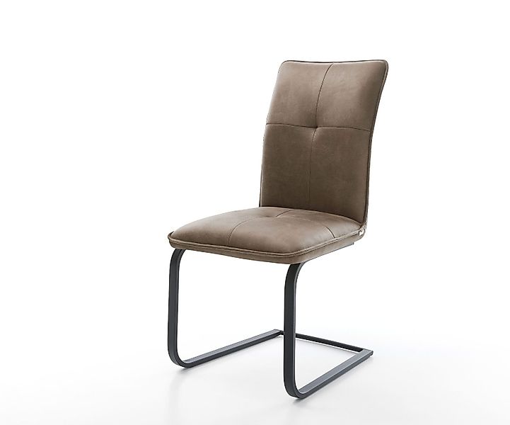 Freischwinger Maddy-Flex Mikrofaser Taupe Vintage Freischwinger flach Schwa günstig online kaufen