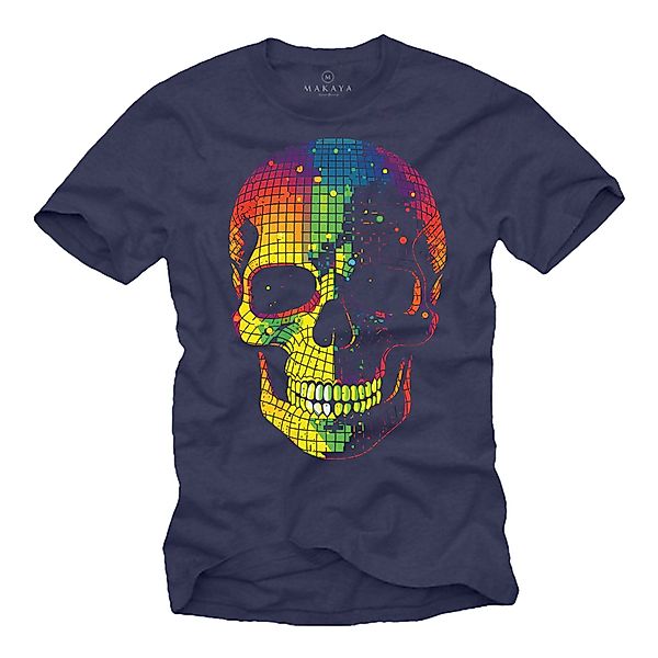 MAKAYA Print-Shirt Herren Disco Skull Totenkopf günstig online kaufen