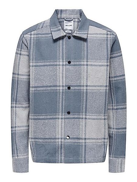 ONLY & SONS Blouson Hemdjacke Twill Regular Fit Hemdkragen Knopfleiste ONSM günstig online kaufen