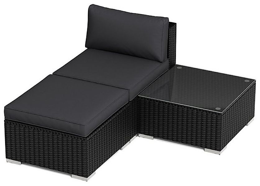 MeXo Gartensofa Rattan Modulsofa mit Liegefunktion Outdoor Wetterfest Balko günstig online kaufen