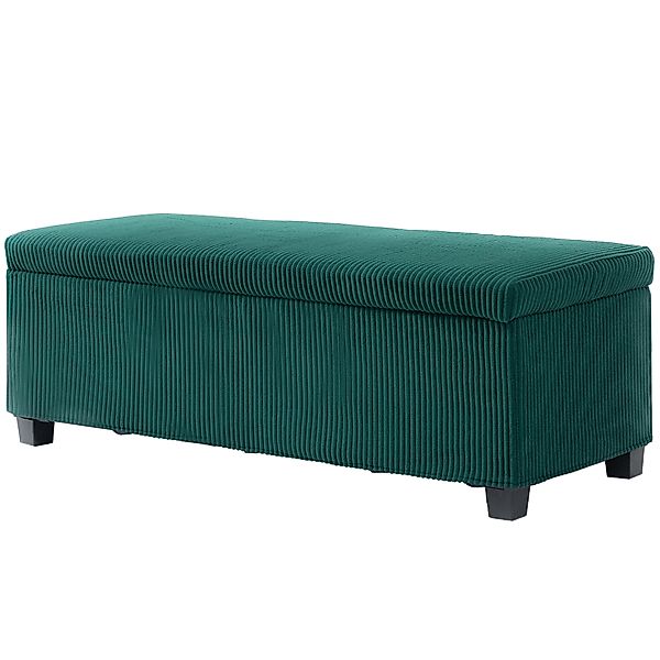 HOMCOM Samt Cord Aufbewahrungshocker 84L Hocker Bank End Of Bed Aufbewahrun günstig online kaufen