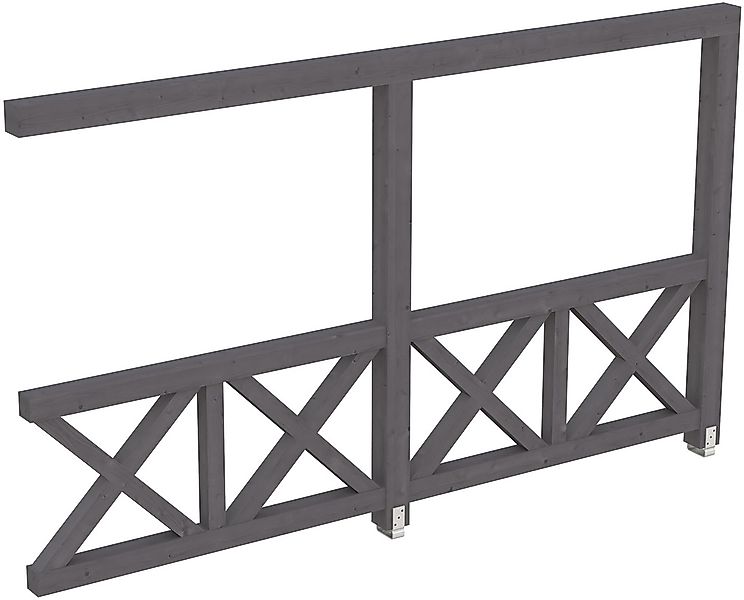 Skan Holz Seitenwand Andreaskreuz (WA) 355 x 210 cm Fichte Schiefergrau günstig online kaufen