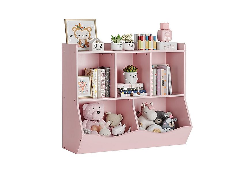 GarveeMore Kinderregal Spielzeugregal Kinderregal mit 5 Fächern Bücherregal günstig online kaufen