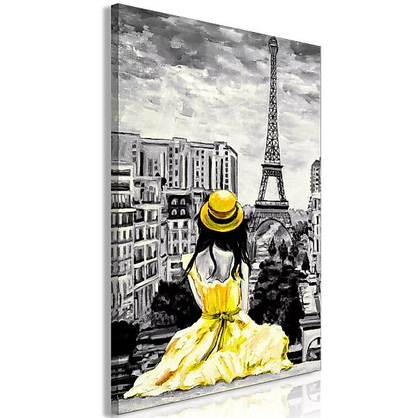 Wandbild - Paris Colour (1 Part) Vertical Yellow günstig online kaufen