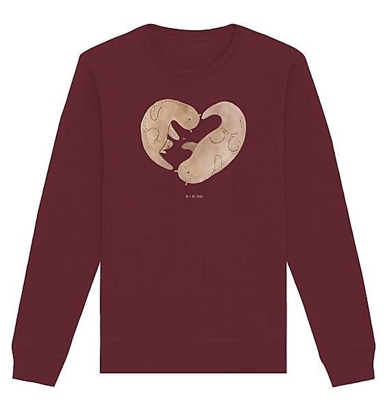 Mr. & Mrs. Panda Longpullover Größe XL Otter Herz - Burgundy - Geschenk, Sw günstig online kaufen