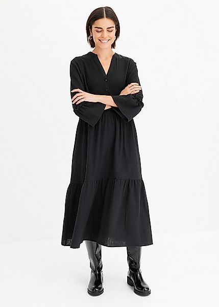 bonprix Maxikleid für Frühjahr und Sommer, aus reiner Baumwolle, Oversize-F günstig online kaufen