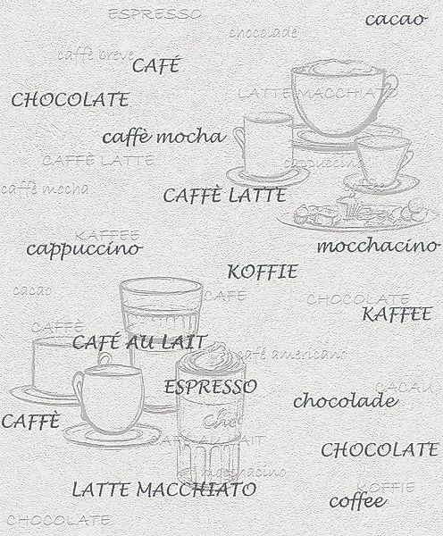 Rasch Vliestapete Rasch Selection, Cafe modern, weiß grau 770421 günstig online kaufen