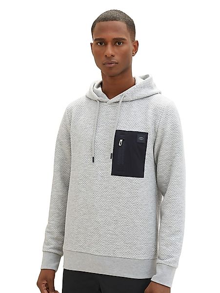 Tom Tailor Herren Kapuzenpullover QUILTED HOODIE - Regular Fit günstig online kaufen