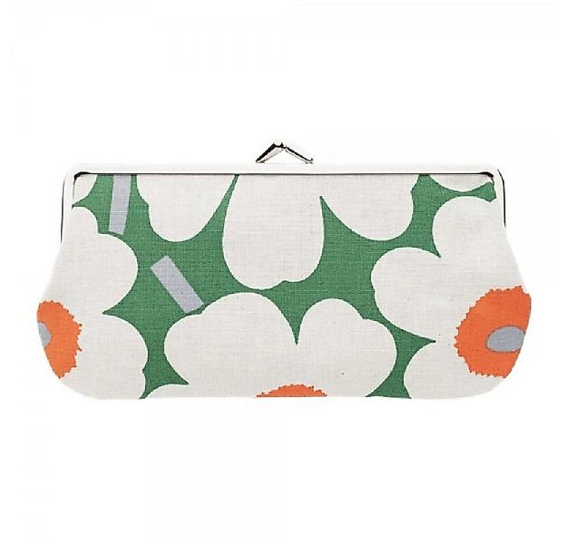 Marimekko Handtasche Portemonnaie Mini Unikko Grün-Orange-Weiß (9x19 cm) günstig online kaufen