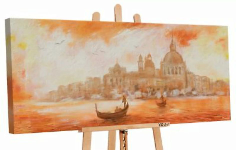YS-Art™ "Gemälde Acryl ""Venedig"" handgemalt auf Leinwand 115x50 cm" orang günstig online kaufen
