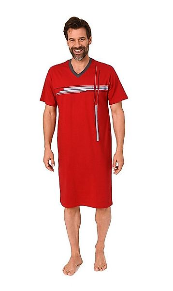 Normann Pyjama Normann Herren kurzarm Nachthemd mit eleganten Frontprint günstig online kaufen