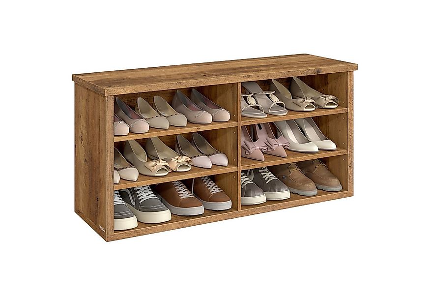 VASAGLE Schuhbank, Sitzbank mit Stauraum, Schuhregal 6 Fächer, verstellbare günstig online kaufen