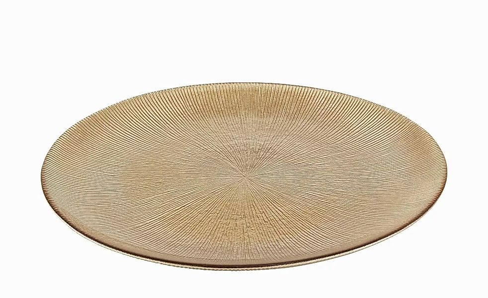 Peill+Putzler Deko-Teller   ¦ gold ¦ Glas ¦ Maße (cm): H: 2  Ø: 26 Accessoi günstig online kaufen