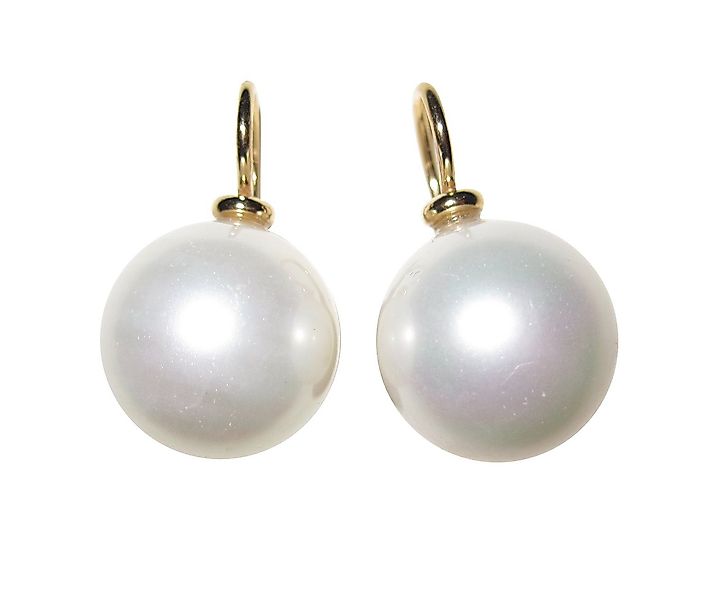 Mugello Perlenohrringe Diana groß weiß gold-platt. Muschelkern klassisch Ba günstig online kaufen