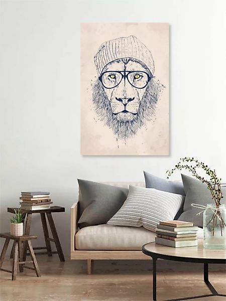 Poster / Leinwandbild - Cool Lion günstig online kaufen