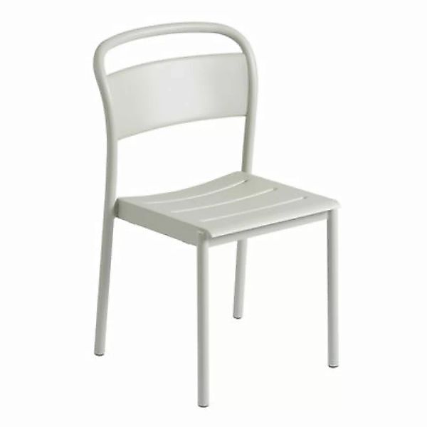 Stapelbarer Stuhl Linear metall grau / Stahl - Muuto - Grau günstig online kaufen