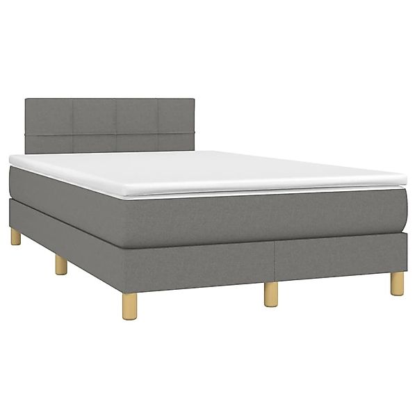 vidaXL Boxspringbett mit Matratze Dunkelgrau 120x190 cm Stoff 3269773 günstig online kaufen