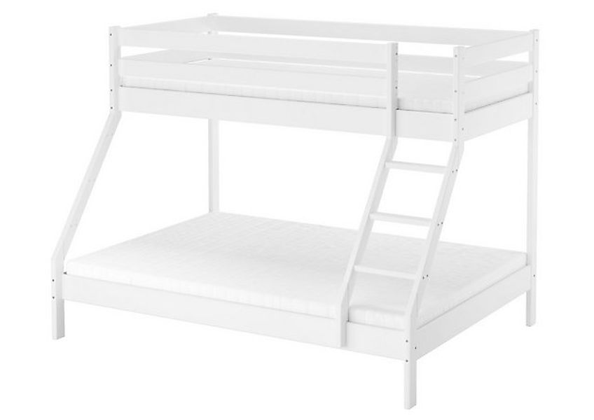 ERST-HOLZ Etagenbett Doppel-Etagenbett Kiefer Weiß 140 x 200 / 90 x 200 Ros günstig online kaufen