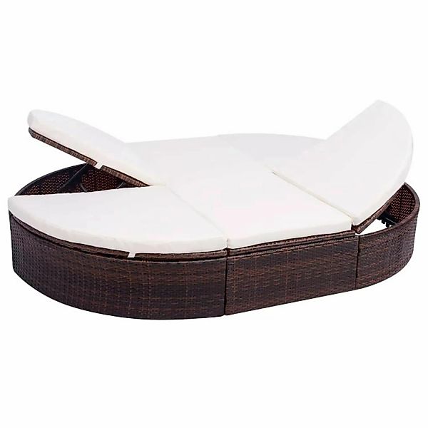 vidaXL Gartenliege Outdoor-Loungebett mit Kissen Poly günstig online kaufen