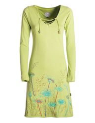 Vishes Tunikakleid Damen Langarm-Shirtkleid Tunika-Kleid Baumwollkleid günstig online kaufen