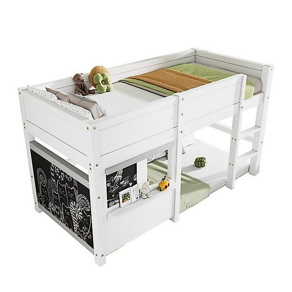 IDEASY Etagenbett 90x200 Kinderbett mit 2 Graffiti-Tafeln mit kleinem Regal günstig online kaufen