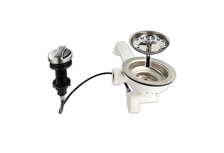 tecuro Siphon 3 1/2 Zoll Spülen-Siebkorbventil mit Seil-Drehbetätigung günstig online kaufen