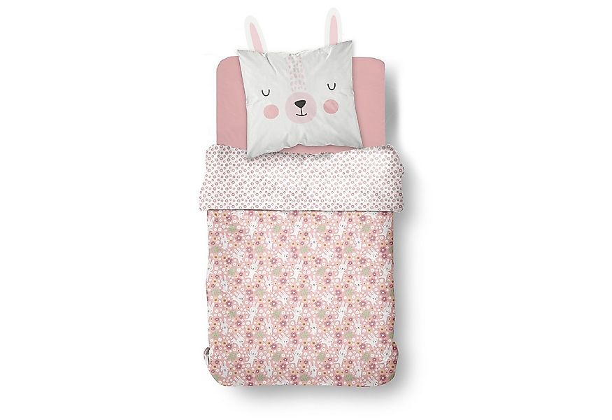 Familando Kinderbettwäsche Hase Häschen 135x200 80x80 cm aus 100% Baumwolle günstig online kaufen