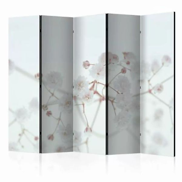 artgeist Paravent White Flowers II [Room Dividers] weiß/grau Gr. 225 x 172 günstig online kaufen