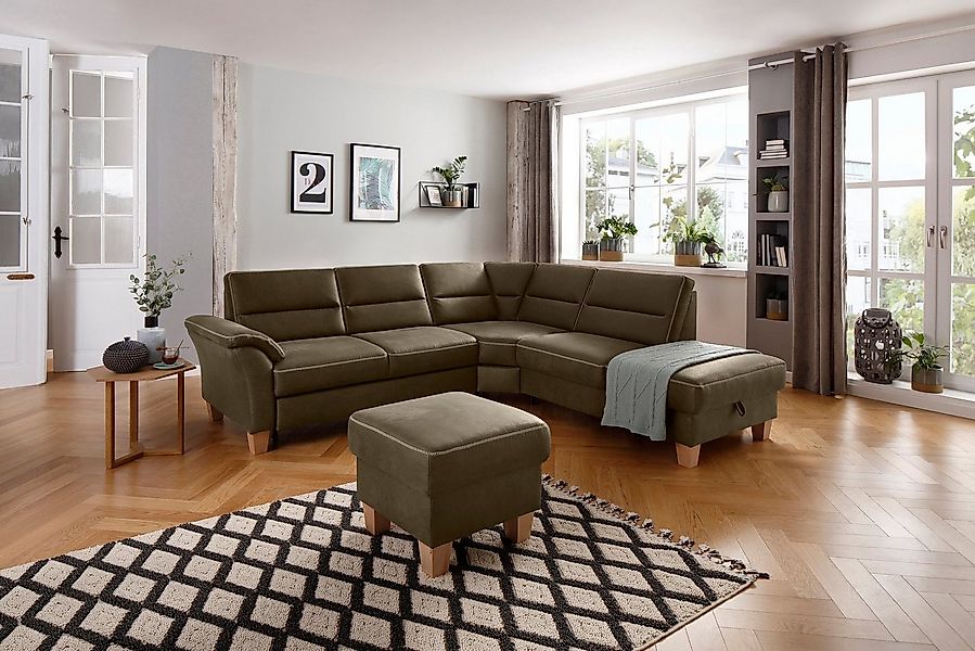 Home affaire Ecksofa Soleo L-Form, komfortabel durch Trapezecke mit Relaxfu günstig online kaufen