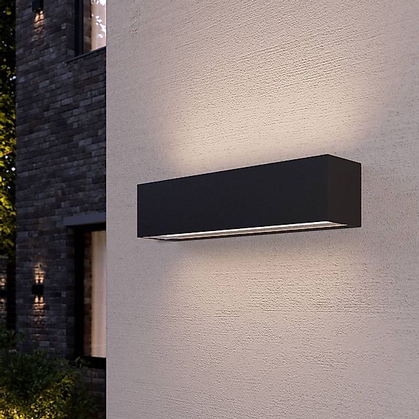 Lucande LED-Wandleuchte Lengo, 25cm anthrazit, up/down 3000K günstig online kaufen