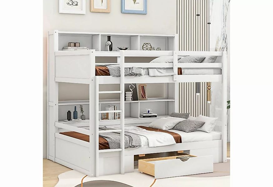 OKWISH Etagenbett Kinderbetten mit Schubladen, mit Staufächern, ohne Matrat günstig online kaufen