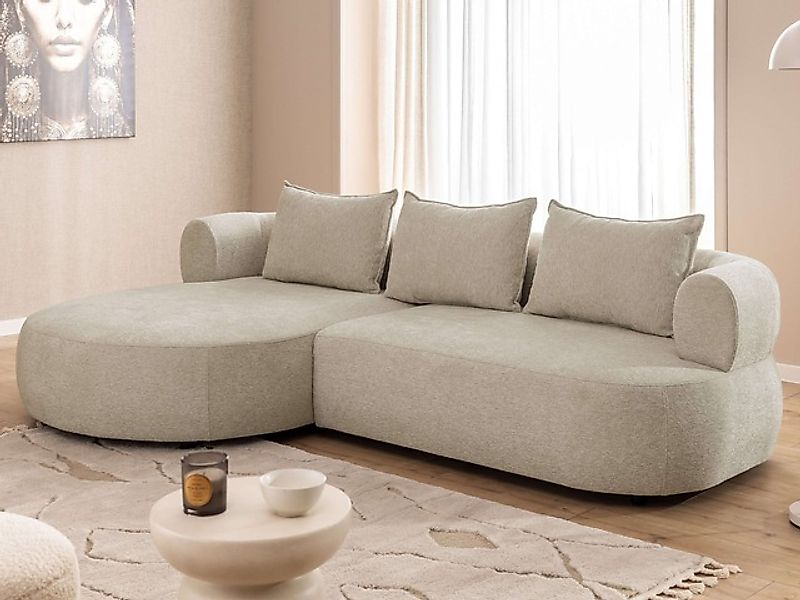 Home affaire Ecksofa »LUSSAC L-Form Design-Sofa mit Zierkissen, Maße B/T/H: günstig online kaufen