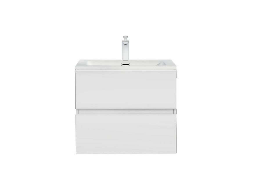 Mai & Mai Badmöbel-Set Waschtisch mit Unterschrank Waschbecken weiß Mineral günstig online kaufen