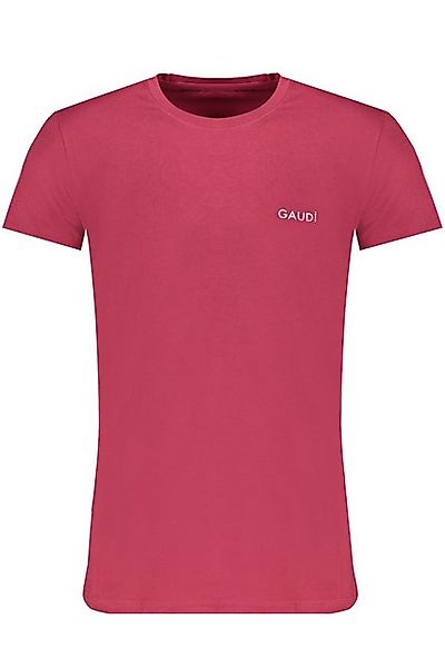 Gaudi T-Shirt Rotes Herren T-Shirt - Ton-in-Ton Design mit günstig online kaufen