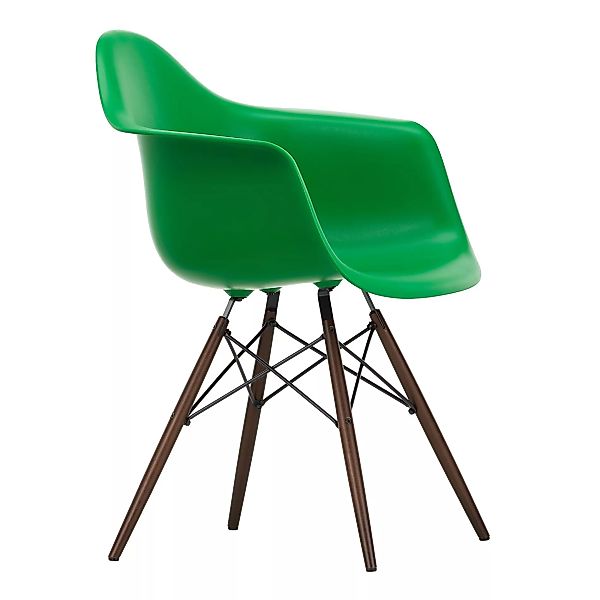 Vitra - Eames Plastic Armchair DAW Gestell Ahorn dunkel - grün/Sitzschale P günstig online kaufen