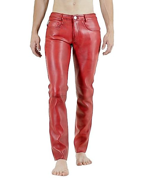 BOCKLE Lederhose Bockle® 2021 STRETCH rote Herren Lederhose Lederjeans günstig online kaufen