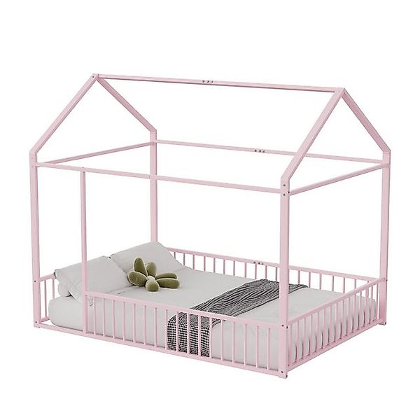 OKWISH Metallbett Hausbett Kinderbett Eisenbett Jugendbett (aus Metall mit günstig online kaufen