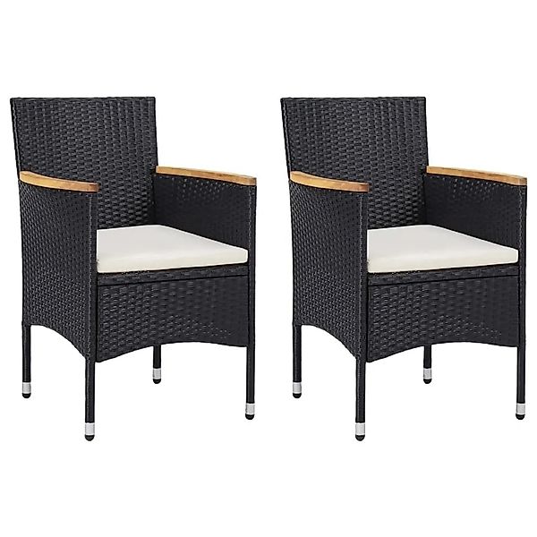 vidaXL Garten-Essstühle 2 Stk Poly Rattan Schwarz 46181 günstig online kaufen
