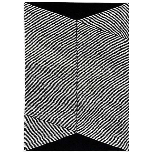 Rectangles Wollteppich schwarz 200 x 300cm günstig online kaufen