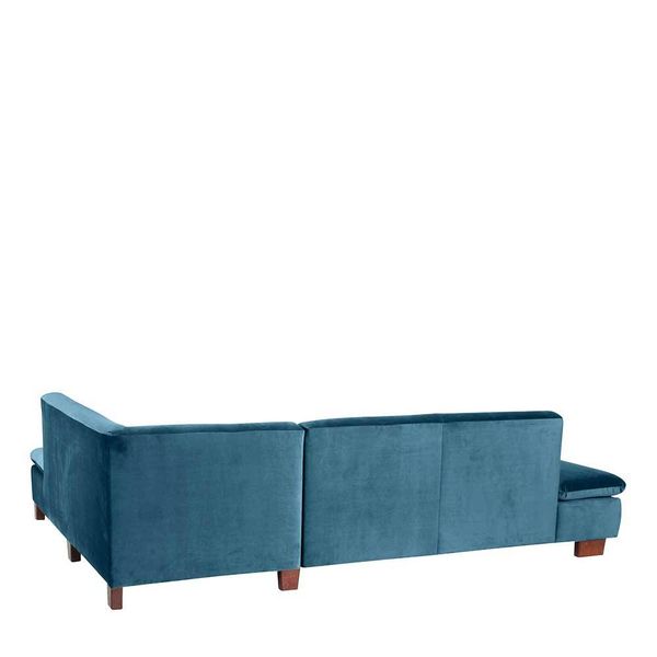 Ecksofa in Petrol Samtvelours günstig online kaufen