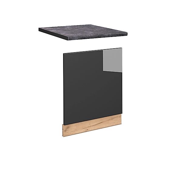 Vicco Frontblende Fame-Line Anthrazit Hochglanz/Goldkraft Eiche 60 cm AP An günstig online kaufen