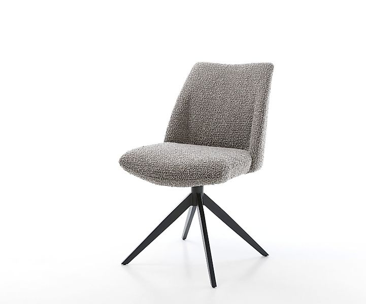 Drehstuhl Elso-Flex Bouclé Silbergrau Kreuzgestell breit Schwarz 360° drehb günstig online kaufen