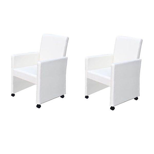 vidaXL Esszimmerstuhl Esszimmerstühle 2 Stk. Weiß günstig online kaufen